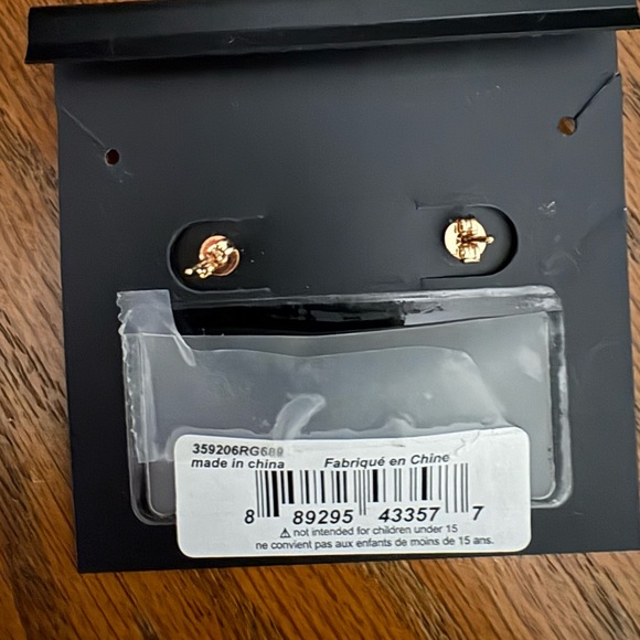 Coach Open Circle Rose Gold Necklace with Tea Rose Earrings - Picture 6 of 6